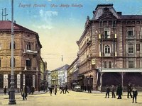Trg bana Jelačića 1909. godine, južna strana s ulicom Marije Valerije (danas Praška)